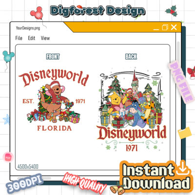 Roo DisneyWorld Est 1971 Christmas PNG - Winnie The Pooh and Friends PNG, Magic Kingdom Holiday Christmas 2025
