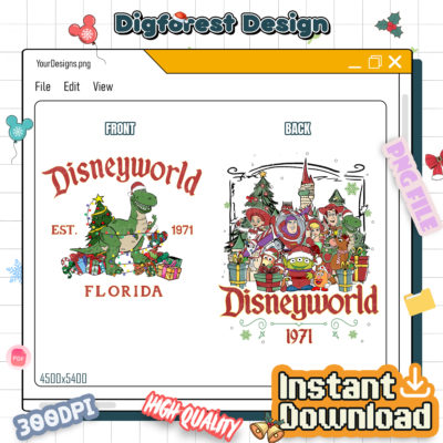 Rex DisneyWorld Est 1971 Christmas PNG, Toy Story Christmas PNG, Magic Kingdom Holiday Christmas 2025