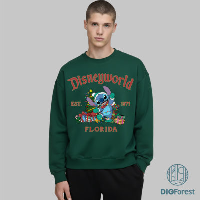 Lilo & Stitch DisneyWorld Est 1971 Christmas PNG - Stitch Christmas PNG, Magic Kingdom Christmas 2025