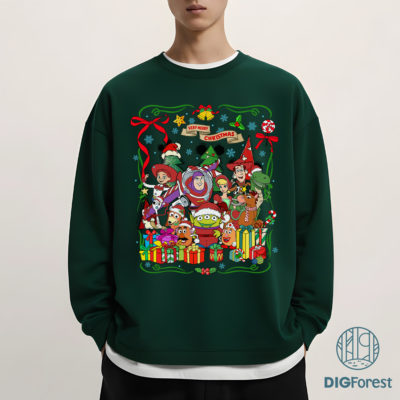 Disney Toy Story Christmas Lights PNG - Buzz Woody Jessie Slinky Xmas PNG, Mickey and Friends Christmas Group PNG