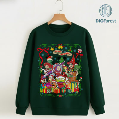 Disney Toy Story Christmas Lights PNG - Buzz Woody Jessie Slinky Xmas PNG, Mickey and Friends Christmas Group PNG