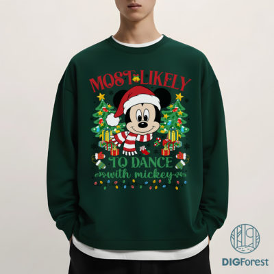 Mickey Most Likely To Disney Christmas PNG - Funny Family Matching Pajamas PNG, WDW Disneyland Xmas Party 2025
