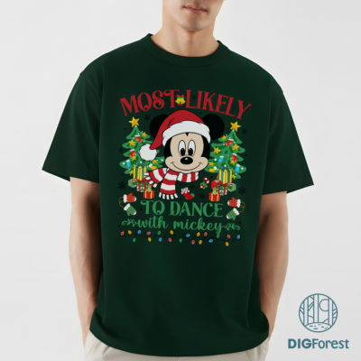 Mickey Most Likely To Disney Christmas PNG - Funny Family Matching Pajamas PNG, WDW Disneyland Xmas Party 2025