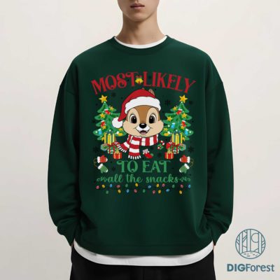 Dale Most Likely To Disney Christmas PNG - Funny Family Matching Pajamas PNG, WDW Disneyland Xmas Party 2025