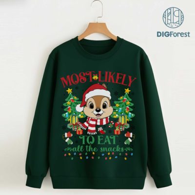 Dale Most Likely To Disney Christmas PNG - Funny Family Matching Pajamas PNG, WDW Disneyland Xmas Party 2025