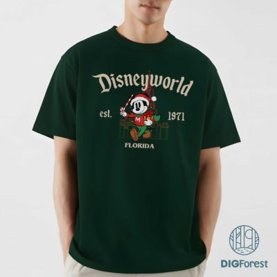 Disneyworld Est 1971 Mickey Characters Christmas PNG - Mickey And Friends Christmas PNG, Disneyland Family Xmas
