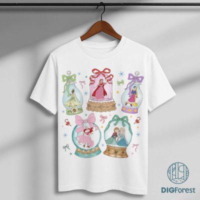 Coquette Bow Disney Princess Christmas Balloons PNG - Magic Kingdom Castle Christmas PNG, Disney Girl Trip 2025