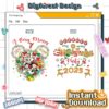 Disney Santa Mickey & Friends Christmas PNG - Very Merry Party 2025, Disneyland Family Trip, Coquette Bow Castle Xmas