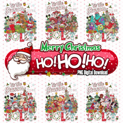 Disney Tis The Season Christmas PNG Bundle – Mickey Christmas PNG, Disney Xmas PNG, Cartoon Movie Holiday