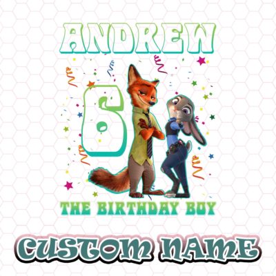 Custom Zootopia Birthday Family Shirt – Personalized Wilde, Bogo, Yax & Duke Tee Design