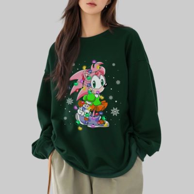 Amy Rose Christmas PNG – Sonic the Hedgehog Xmas Character, Group Matching Christmas Design