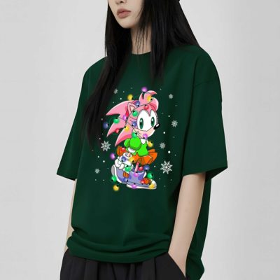 Amy Rose Christmas PNG – Sonic the Hedgehog Xmas Character, Group Matching Christmas Design
