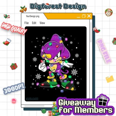 Espio the Chameleon Christmas PNG – Sonic the Hedgehog Xmas Character, Group Matching Christmas Design
