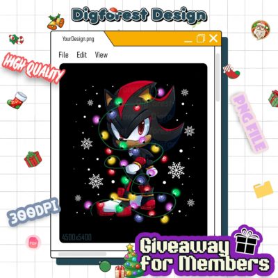Shadow the Hedgehog Christmas PNG – Sonic the Hedgehog Xmas Character, Group Matching Christmas Design
