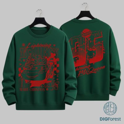 Christmas Cars Santa PNG – Lightning McQueen Xmas Design, Disney Merry Christmas Holiday PNG