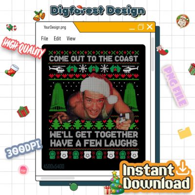 Die Hard Ugly Christmas PNG – Nakatomi Plaza John McClane Xmas Movie Holiday Design