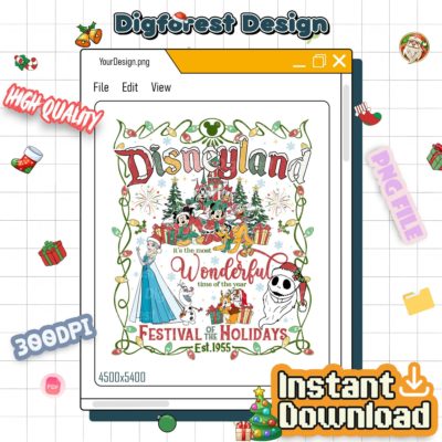 Mickey’s Very Merry Christmas Party 2025 PNG – WDW Mickey & Friends Family Matching Xmas Design