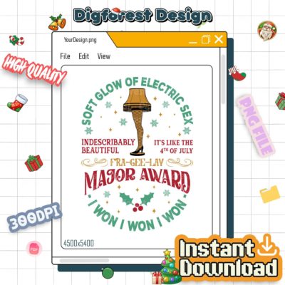 A Christmas Story Fragile Lamp PNG – Fraa Gee Lay Funny Movie Quote, Oh Fudge Holiday Design