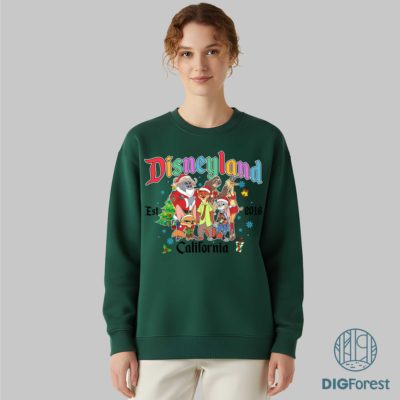 Zootopia 2 Christmas Lights PNG – Judy Hopps, Nick Wilde, Finnick Disneyland 2025 Trip Xmas Design