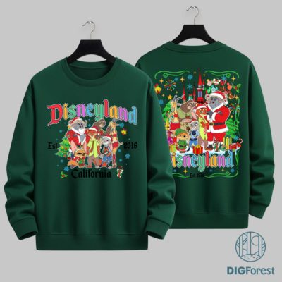 Zootopia 2 Christmas Lights PNG – Judy Hopps, Nick Wilde, Finnick Disneyland 2025 Trip Xmas Design