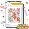 Watercolor Disneyland Zootopia Christmas Coquette Bow PNG – Varsity Xmas Design, Family Christmas PNG