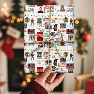 Home Alone Christmas Movie Wrapping Paper – Kevin McCallister Funny Xmas Quotes Watercolor Gift Wrap