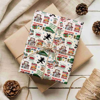 National Lampoon Christmas Vacation Wrapping Paper – Funny Clark Griswold & Cousin Eddie Xmas Gift Wrap