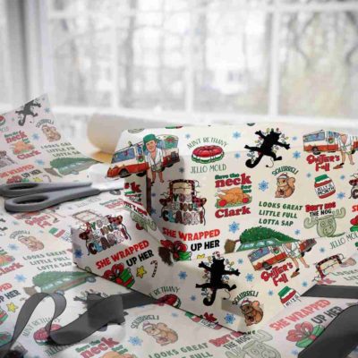National Lampoon Christmas Vacation Wrapping Paper – Funny Clark Griswold & Cousin Eddie Xmas Gift Wrap