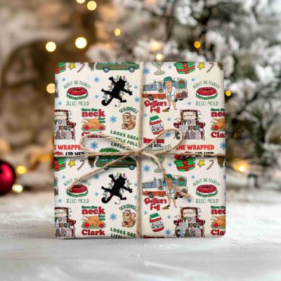 National Lampoon Christmas Vacation Wrapping Paper – Funny Clark Griswold & Cousin Eddie Xmas Gift Wrap