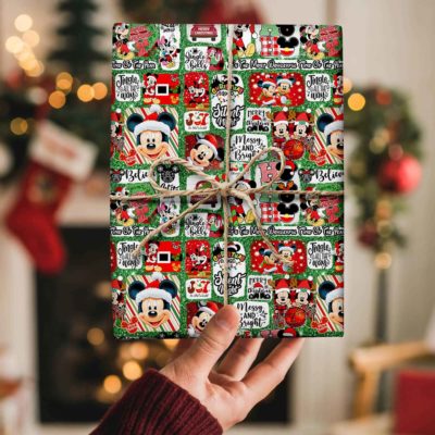 Mickey & Friends Christmas – Festive Disney Gift Wrap, Holiday Wrapping Paper for Magical Christmas Gifts