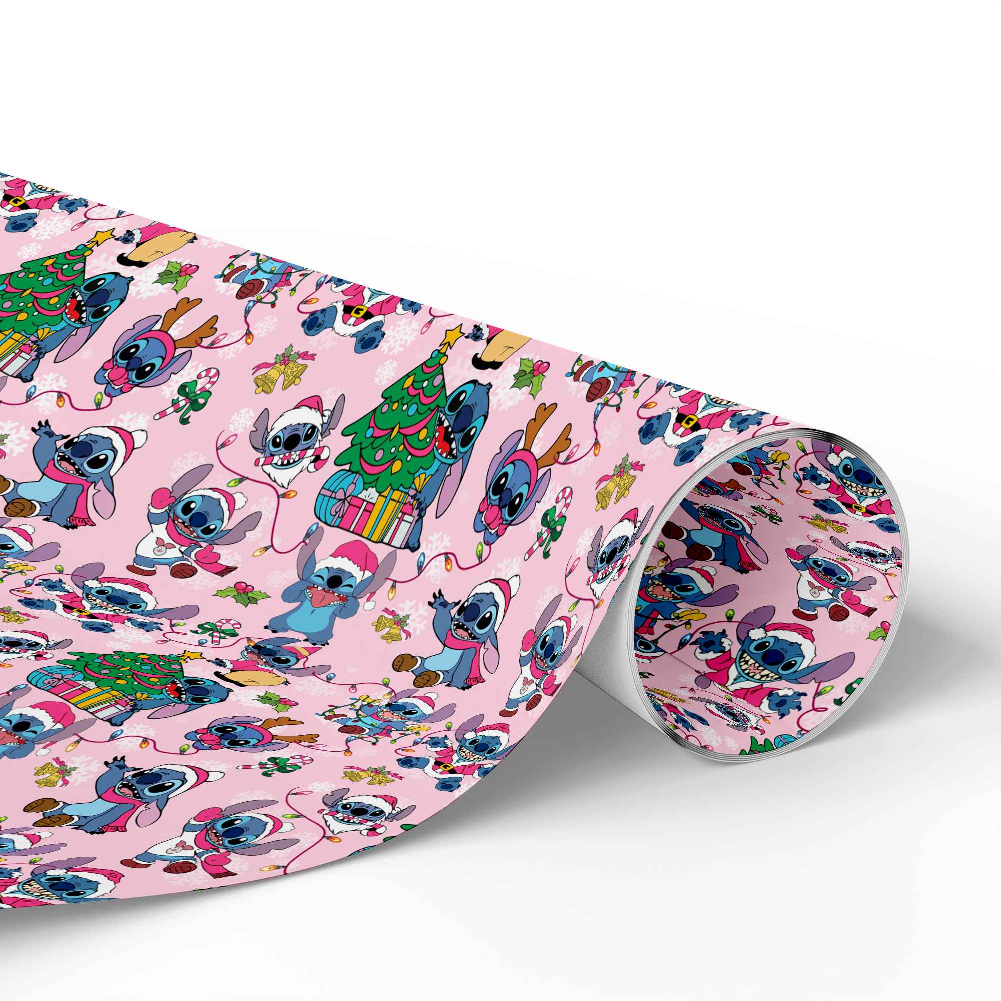 Stitch & Lilo Christmas – Disneyland Holiday Seamless Pattern Gift Wrap, Cute Couple Xmas Paper, Birthday Wrap Stitch & Lilo Christmas – Disneyland Holiday Seamless Pattern Gift Wrap, Cute Couple Xmas Paper, Birthday Wrap
