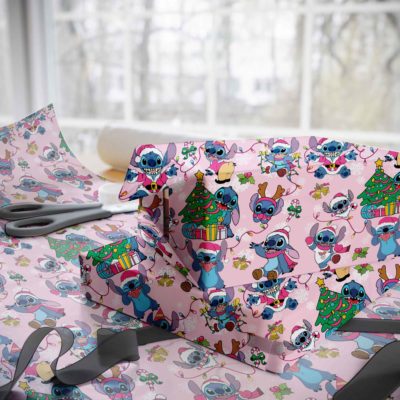Stitch & Lilo Christmas – Disneyland Holiday Seamless Pattern Gift Wrap, Cute Couple Xmas Paper, Birthday Wrap Stitch & Lilo Christmas – Disneyland Holiday Seamless Pattern Gift Wrap, Cute Couple Xmas Paper, Birthday Wrap
