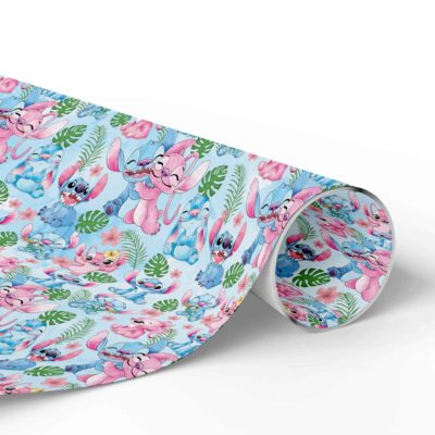 Stitch and Angel Wrapping Paper – Cute Disney Gift Wrap for Birthday & Holiday Christmas Gifts