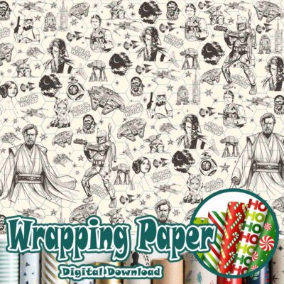 Fear the Dark Side Wrapping Paper – Star Wars Gift Wrap with Darth Vader for Saga Fans