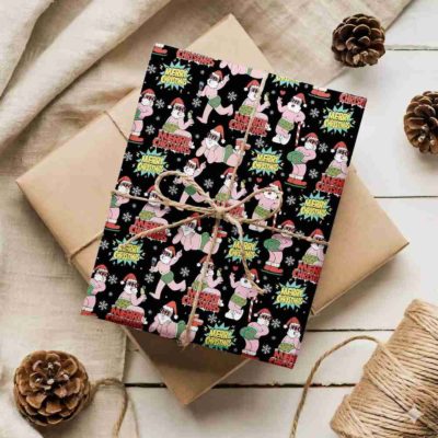 Vintage Santa Wrapping Paper – Antique Santa Claus Christmas Gift Wrap, Traditional Festive Holiday Rolls