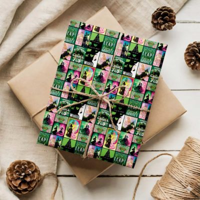 Wicked Wrapping Paper – Elphaba & Glinda “Changed for Good” Design, Christmas Holiday Gift Wrap Wicked Wrapping Paper – Elphaba & Glinda “Changed for Good” Design, Christmas Holiday Gift Wrap