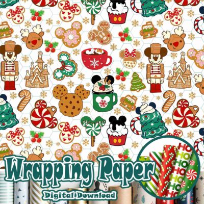 Disneyland Mickey and Friends Seamless Pattern – Christmas Gift Pattern 2025 Disneyland Holiday Christmas Gifts