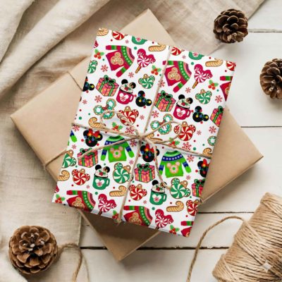 Christmas Disneyland Seamless Pattern – Mickey Minnie Gift Wrap Holiday Christmas Packaging Gifts