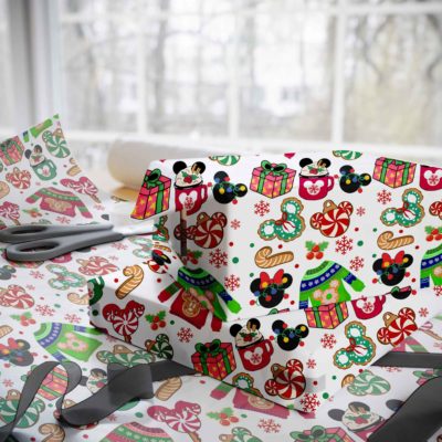 Christmas Disneyland Seamless Pattern – Mickey Minnie Gift Wrap Holiday Christmas Packaging Gifts
