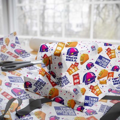 Taco Bell Sauce Packets Wrapping Paper – Spicy Hot Sauce Gift Wrap for Taco Lovers, Birthday & Christmas Gifts