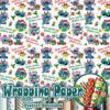 Disneyland Stitch and Lilo Holiday Seamless Pattern – Stitch Christmas Gift Wrap, Disneyland Birthday Gift