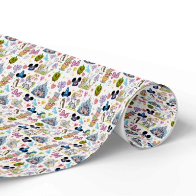 Disneyland Christmas Seamless Pattern – Mickey & Friends Digital Paper Holiday Birthday Christmas Gifts