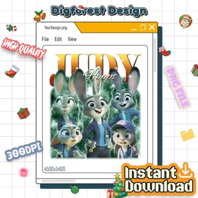 Disney Zootopia Judy Hopps PNG – Judy Hopps & Nick Wilde 2025 Design, Disneyland Family Trip PNG