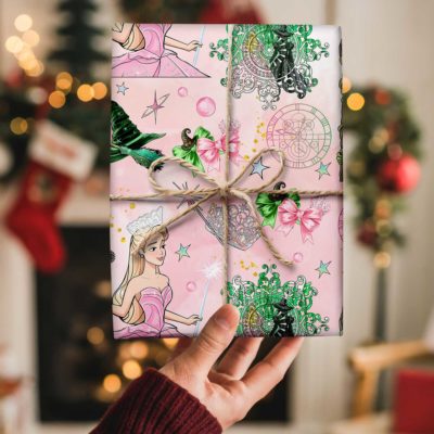 Wicked Movie Wrapping Paper – Glinda & Elphaba Green/Pink Matching, 2025 Christmas Holiday Gift Paper