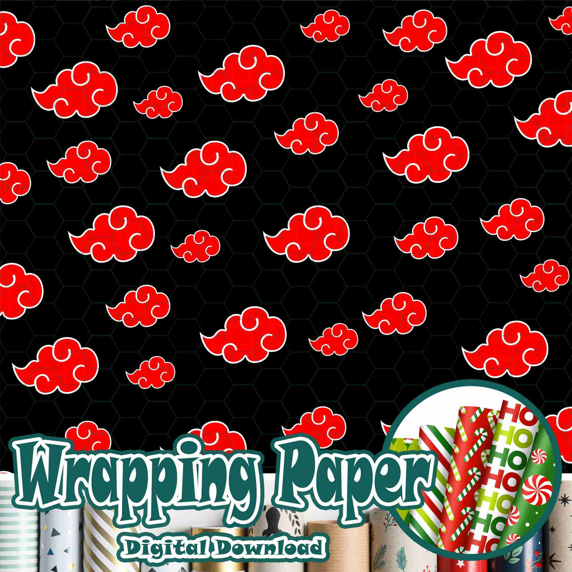 Anime Ninja Akatsuki Cloud Wrapping Paper – Black Anime Gift Wrap for Birthday, Christmas & Anniversary Anime Ninja Akatsuki Cloud Wrapping Paper – Black Anime Gift Wrap for Birthday, Christmas & Anniversary