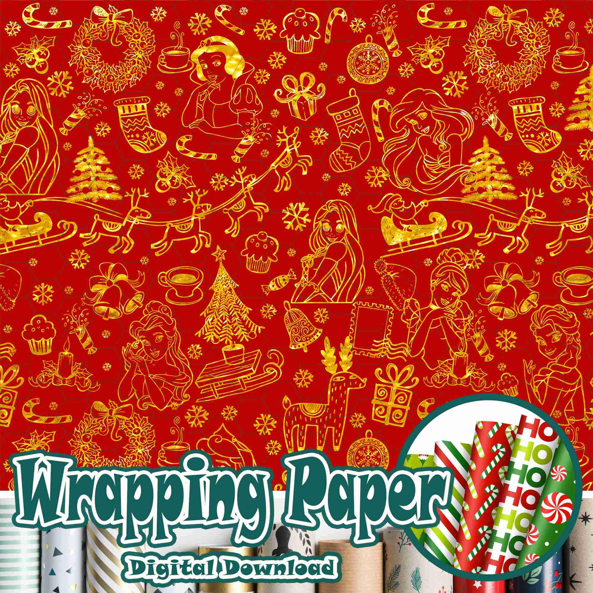 Disney Princess Christmas Wrapping Paper – Festive Xmas Gift Wrap, Classic Nostalgic Decor Disney Princess Christmas Wrapping Paper – Festive Xmas Gift Wrap, Classic Nostalgic Decor