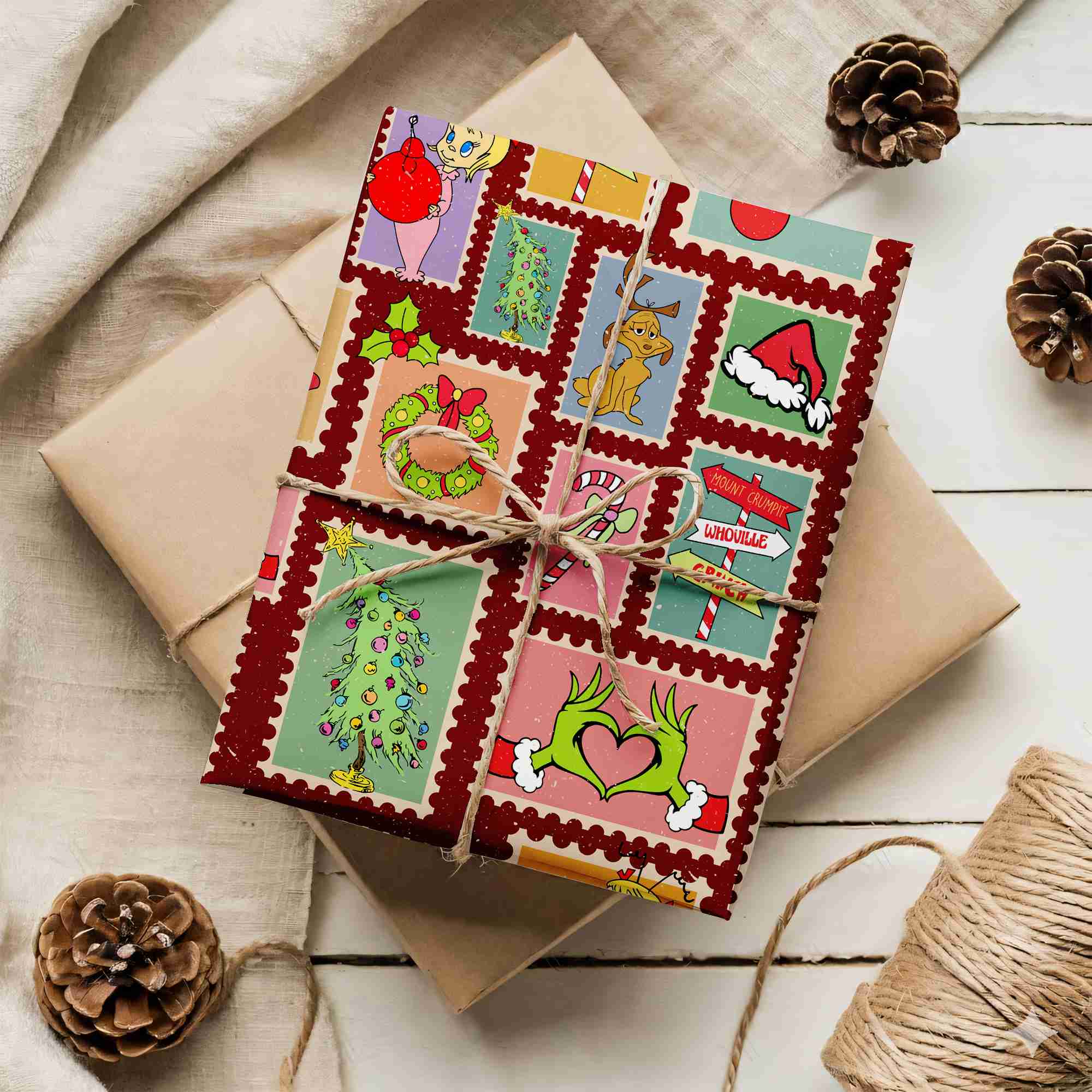 Festive Christmas Grinch Wrapping Paper – Fun Colorful Holiday Gift Wrap Supplies Festive Christmas Grinch Wrapping Paper – Fun Colorful Holiday Gift Wrap Supplies