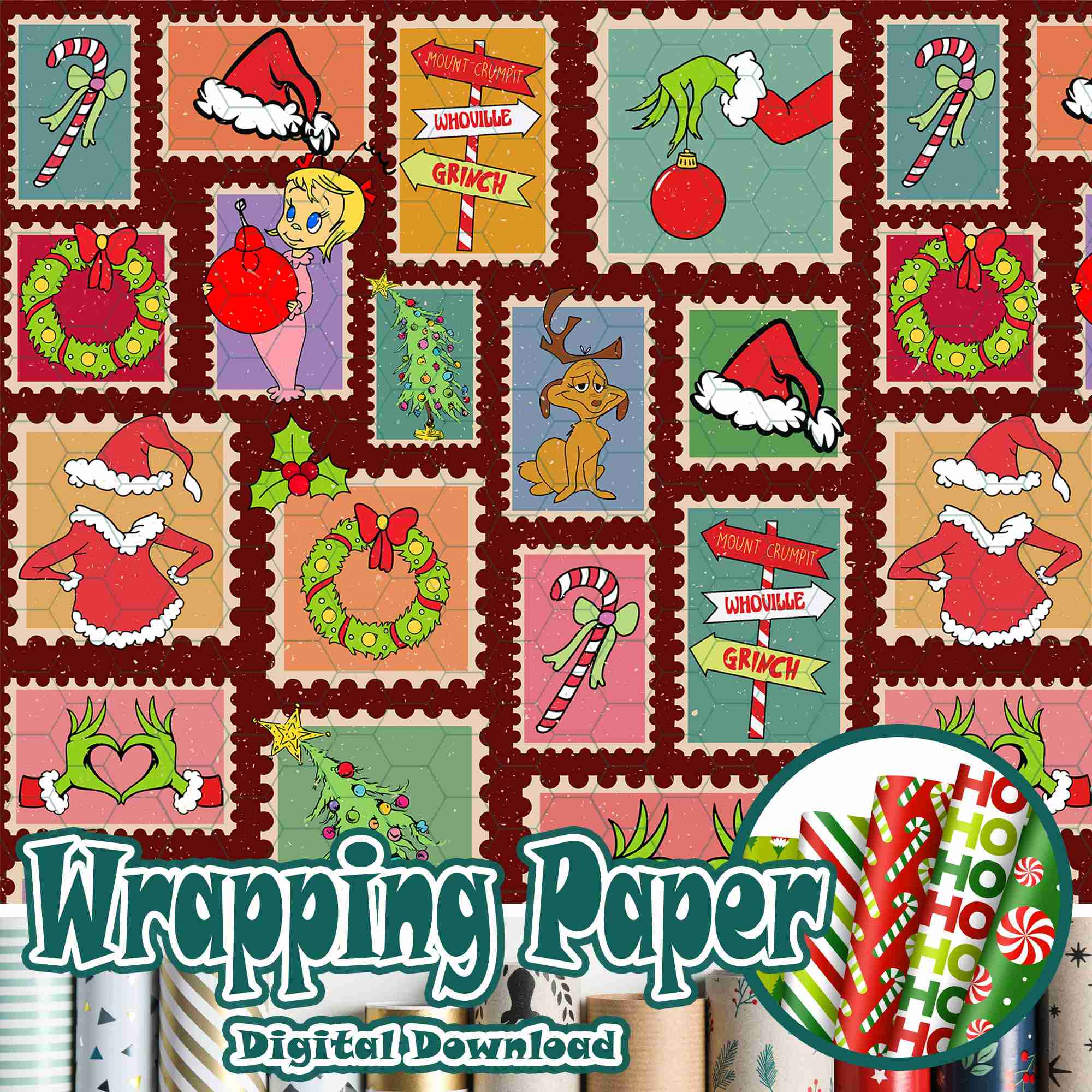 Festive Christmas Grinch Wrapping Paper – Fun Colorful Holiday Gift Wrap Supplies Festive Christmas Grinch Wrapping Paper – Fun Colorful Holiday Gift Wrap Supplies