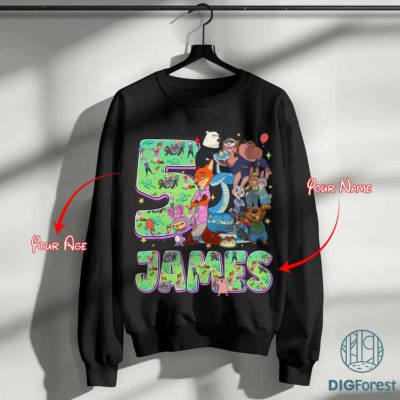 Personalized Zootopia Custom PNG – Birthday Sublimation, Custom Name & Age Digital Cliparts