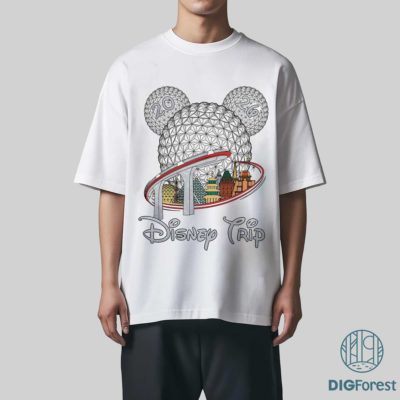 Retro Coquette Bow Disney EPCOT PNG – World Tour 1982 Design, Disneyworld Family Matching Vacation Graphic
